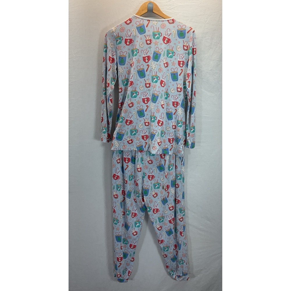 Magnetic Me Holiday Blue Sleep Pajama Set Women size M CHristmas modal lounge - Picture 2 of 12